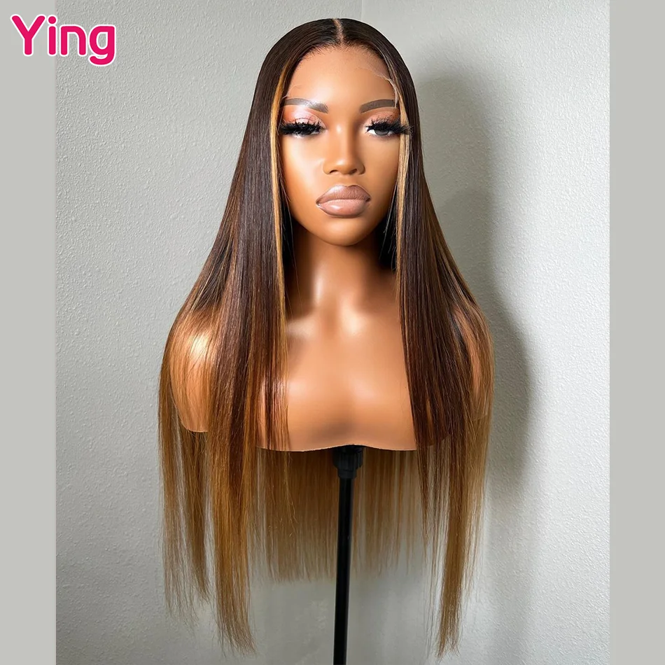 Ying Hair #27 Omber Colored 180% 13x6 Lace Front Wig Remy Human Hair Bone Straigtht 13x4 Lace Front Wig PrePlucked 5x5 Lace Wig