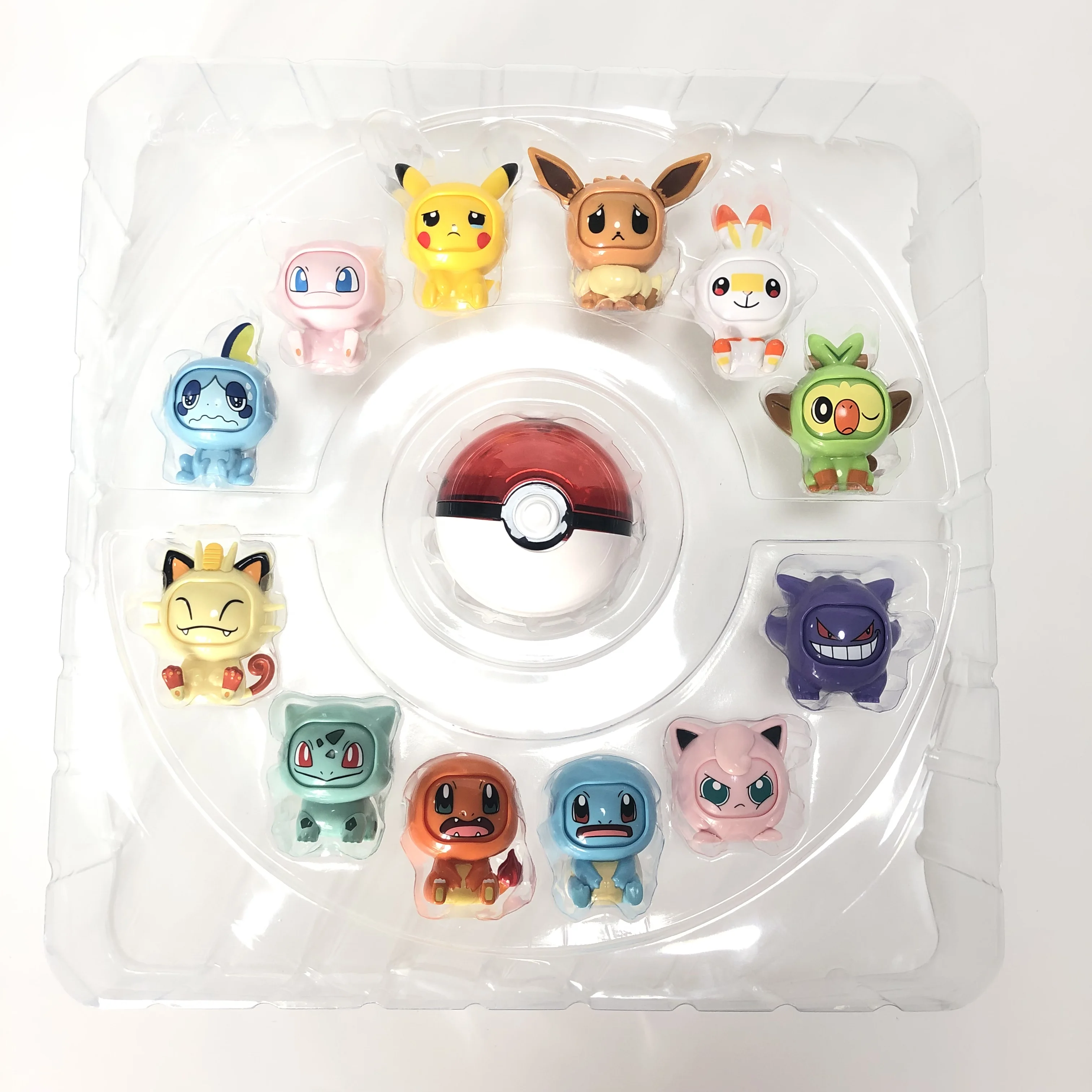 Оригинальный Покемон из Аниме Пикачу Бульбазавр Pokeball набор моделей Eevee Gengar Mewtwo