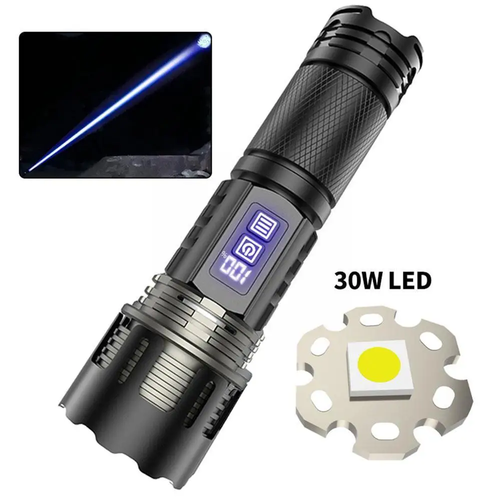 

Led Powerful Flashlight Usb Recharge Flash Light 12000mah Zoom Led Tactical Torch Long Flashlight Shot Lantern U6b1