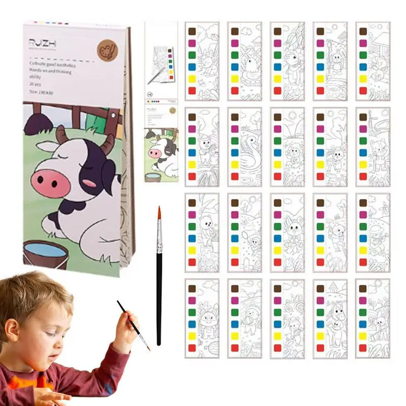 

Карманная книга для рисования акварелью для детей, забавная мини-книга для рисования акварелью, книжка-раскраска, Праймер, игрушки, улучшит...