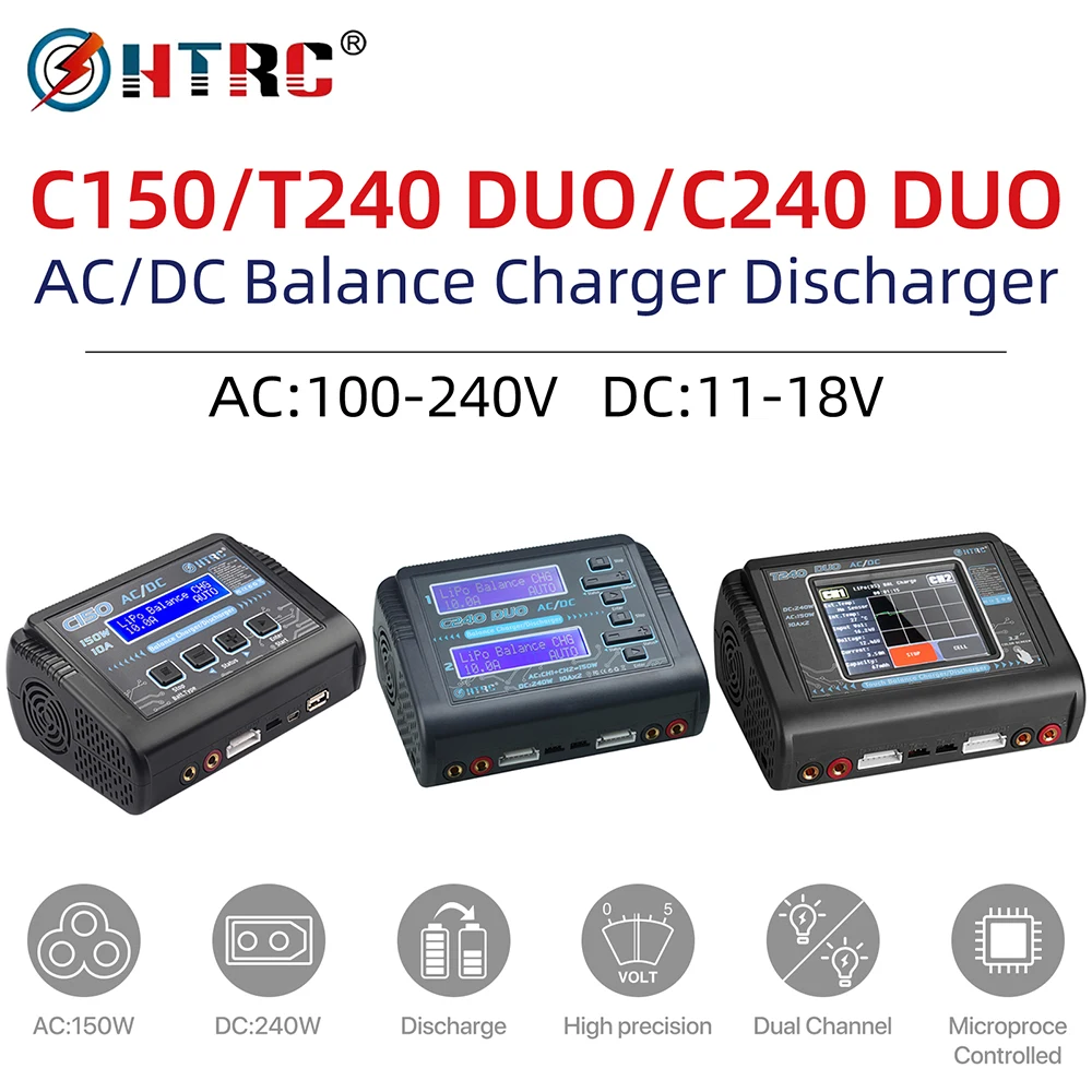 Зарядное устройство HTRC T240 C240 DUO C150 Lipo, двойное зарядное устройство переменного/постоянного тока, зарядное устройство Dis, зарядное устройство 1-15s с сенсорным экраном для модели автомобиля, игрушки Зарядное устройство HTRC T240 C240 DUO C150 Lipo, двойное зарядное устройство переменного/постоянного тока, зарядное устройство Dis, зарядное устройство 1-15s с сенсорным экраном для модели автомобиля, игрушки