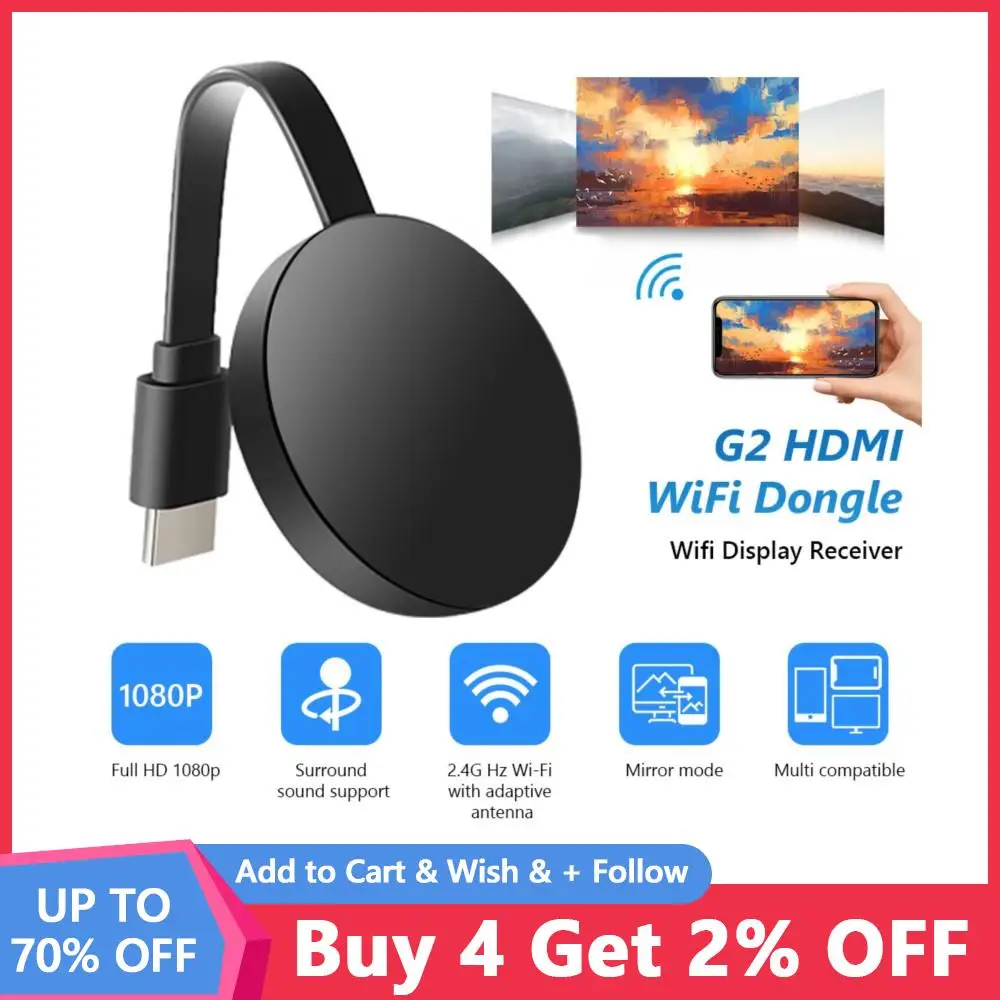 

2.4G TV Stick HDMI-compatible 1080P Wireless WiFi Display Dongle Miracast Airplay Receiver Screen Mirroring for iOS Android