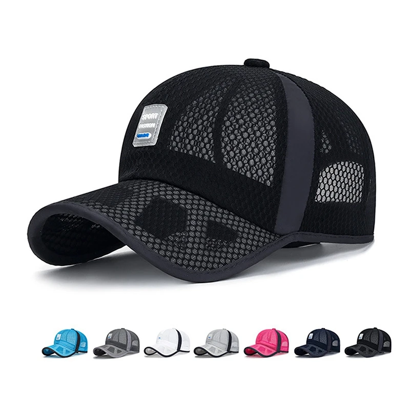 

2023 Men's Mesh Baseball Cap Breathable Summer Caps Dad Hat Outdoor Fishing Hats Bone Gorras Snapback Trucker Cap