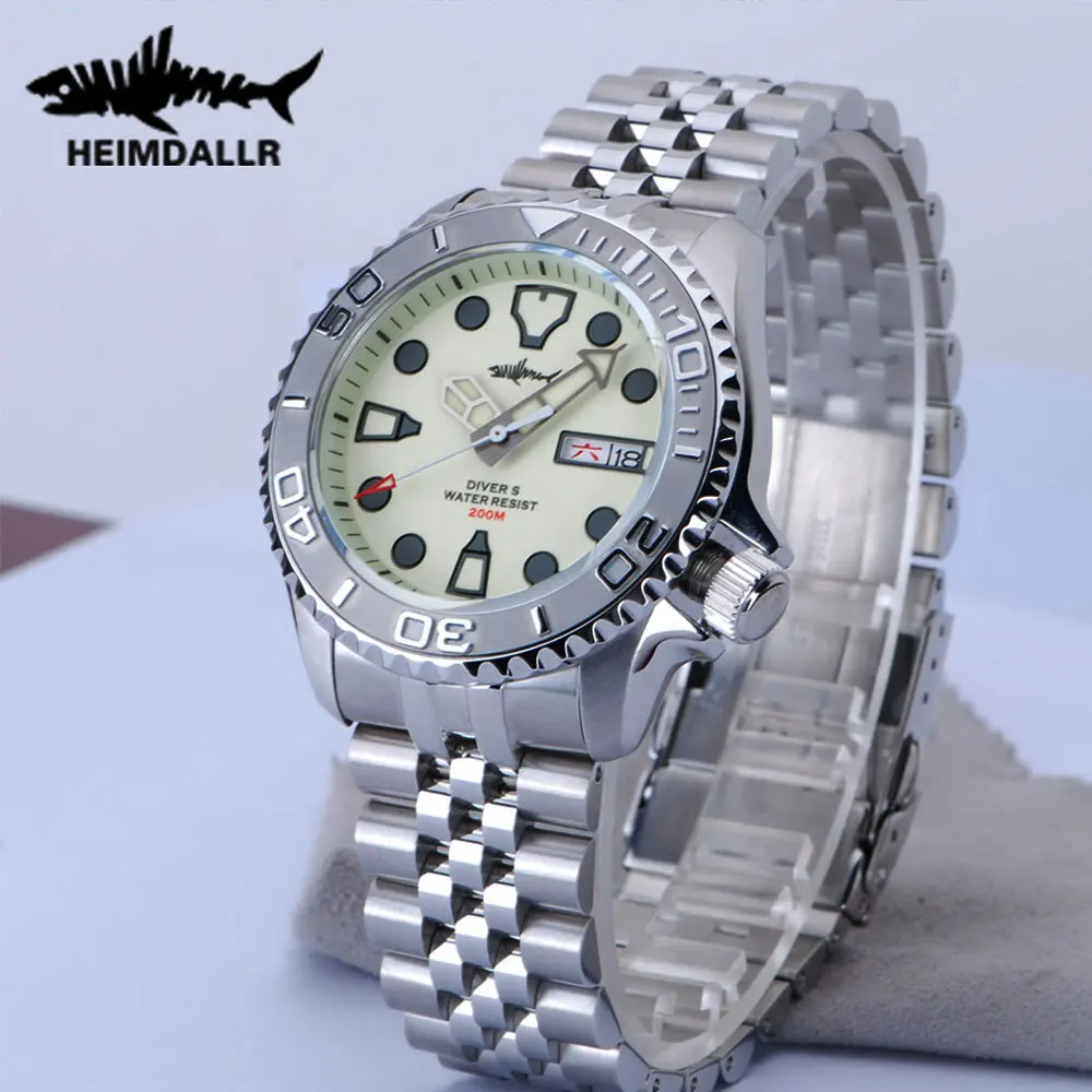

Полностью светящиеся мужские часы Heimdallr SKX007 с сапфировым циферблатом, стальные часы для дайвера, Япония NH36, алюминиевые механические часы, В...