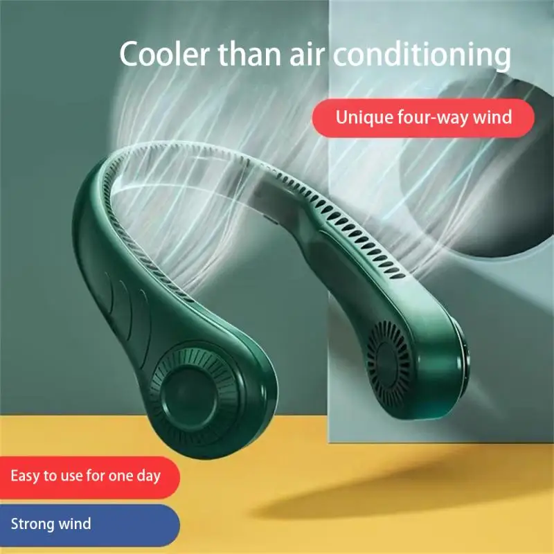 

Портативный шейный вентилятор 4000 Вт, Перезаряжаемый USB-кондиционер, безлопастные вентиляторы, подвесной шейный охладитель для улицы