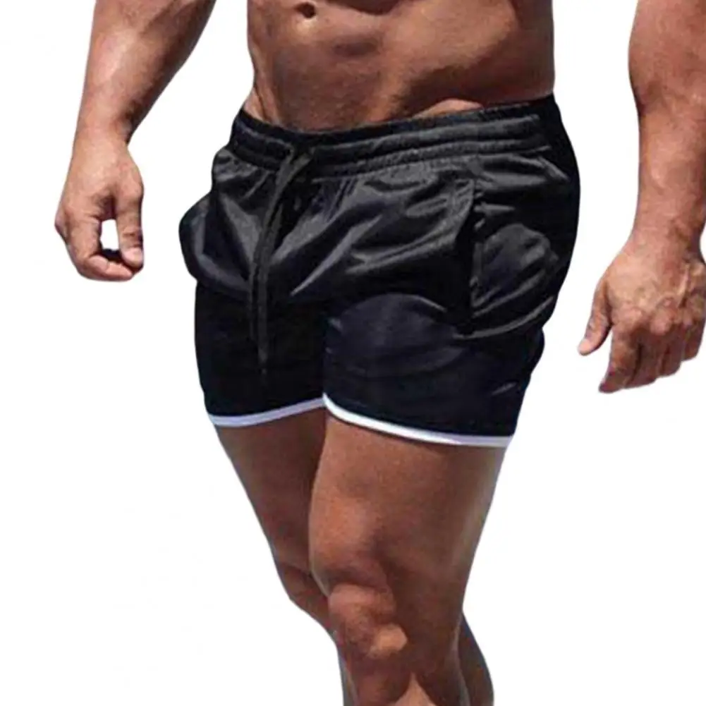 

Men Shorts Mid Waist Solid Color Quick Drying Soft Drawstring Design Short Pants for Workout Fitness Daily Wear Men Clothes