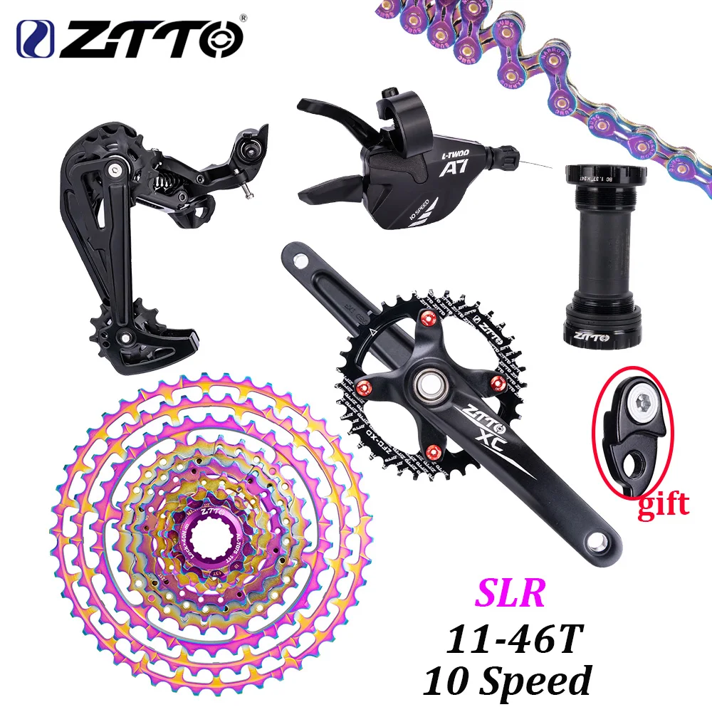 ZTTO MTB велосипед 10 S кассета кривошипная система 11-46T A7 1X1 0 переключатель скорости