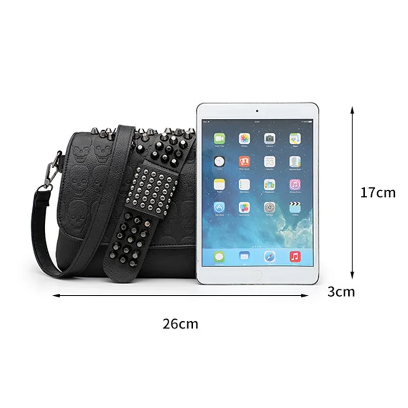 Клатч в стиле панк с черепом дамская сумочка через плечо винтажные мессенджеры