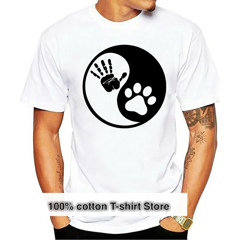 

CUTE ANIMAL PAW PRINT YIN-YANG K9 PET BEST FRIENDS CAT FELINE T SHIRT