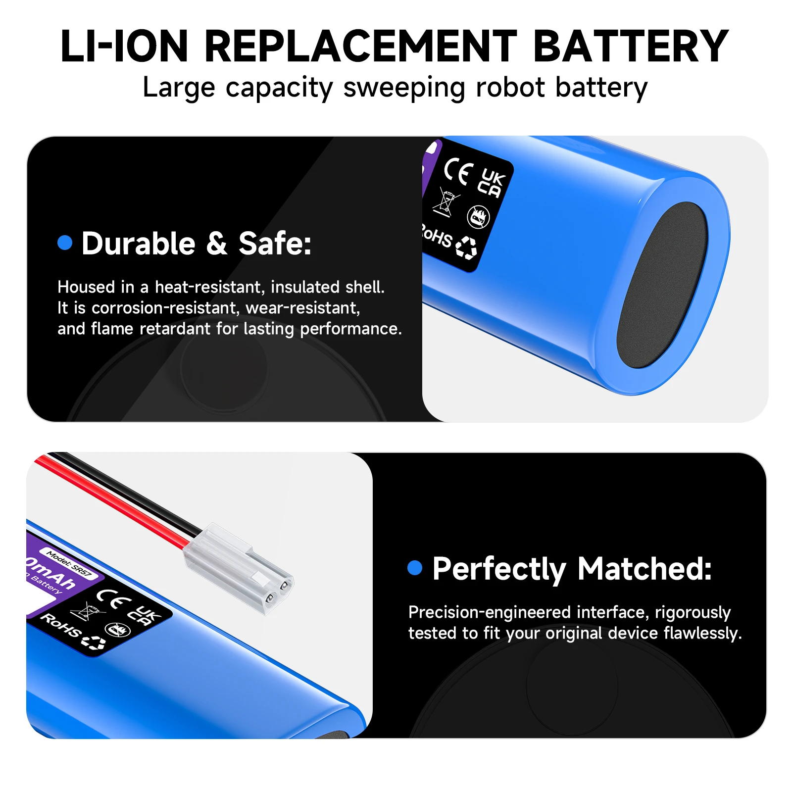 Фото Аккумулятор 14.4V 4000mAh для роботов-пылесосов Qihoo 360 S6 S8, X-Plorer 75 Animal 75s X-Plorer 75S+, Rowenta Serie 95 №2