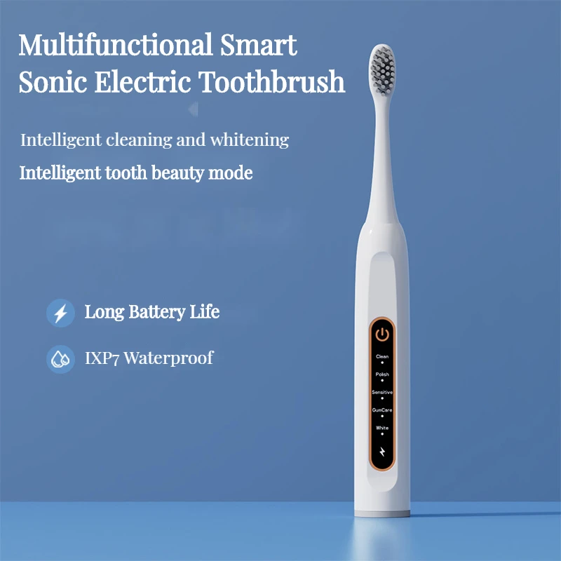 

Ultrasonic Sonic Electric Toothbrush Rechargeable Tooth Brushes Washable Electronic Whitening Teeth Brush Adult Timer Brush
