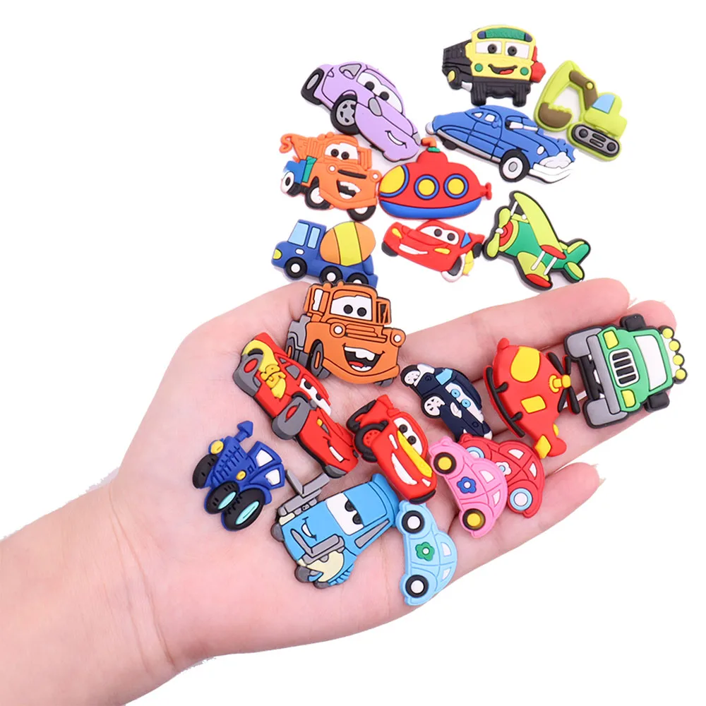 

1-20Pcs Car Fashion Popular Cartoon Excavator PVC Shoe Charms Clog Accessories Decoration Fit Croc Jibz Wristbands Designer Shoe