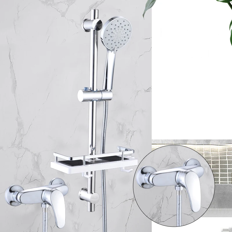 

Brass Hand System Shower Set Faucet Rainfall Polishing Replete Shower Set Holder Hygienic Chuveiro Banheiro Home Improvement
