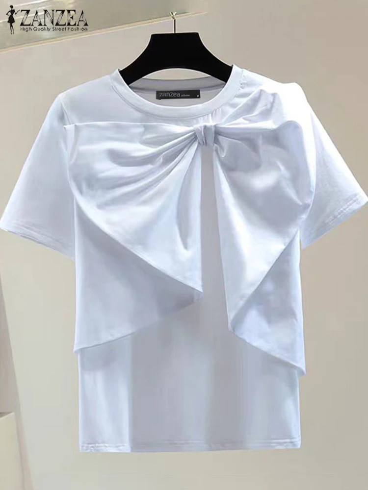 Женская летняя Свободная блузка с круглым вырезом