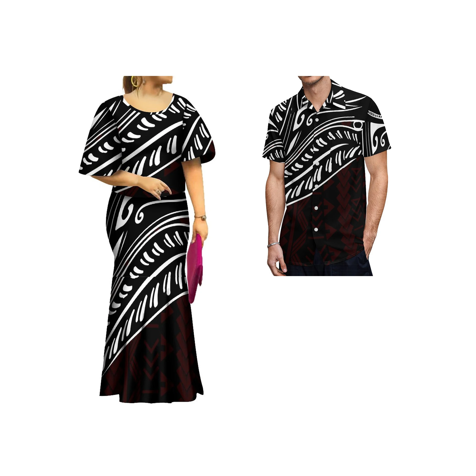 

Комплект из двух предметов и платья в полинезийском стиле