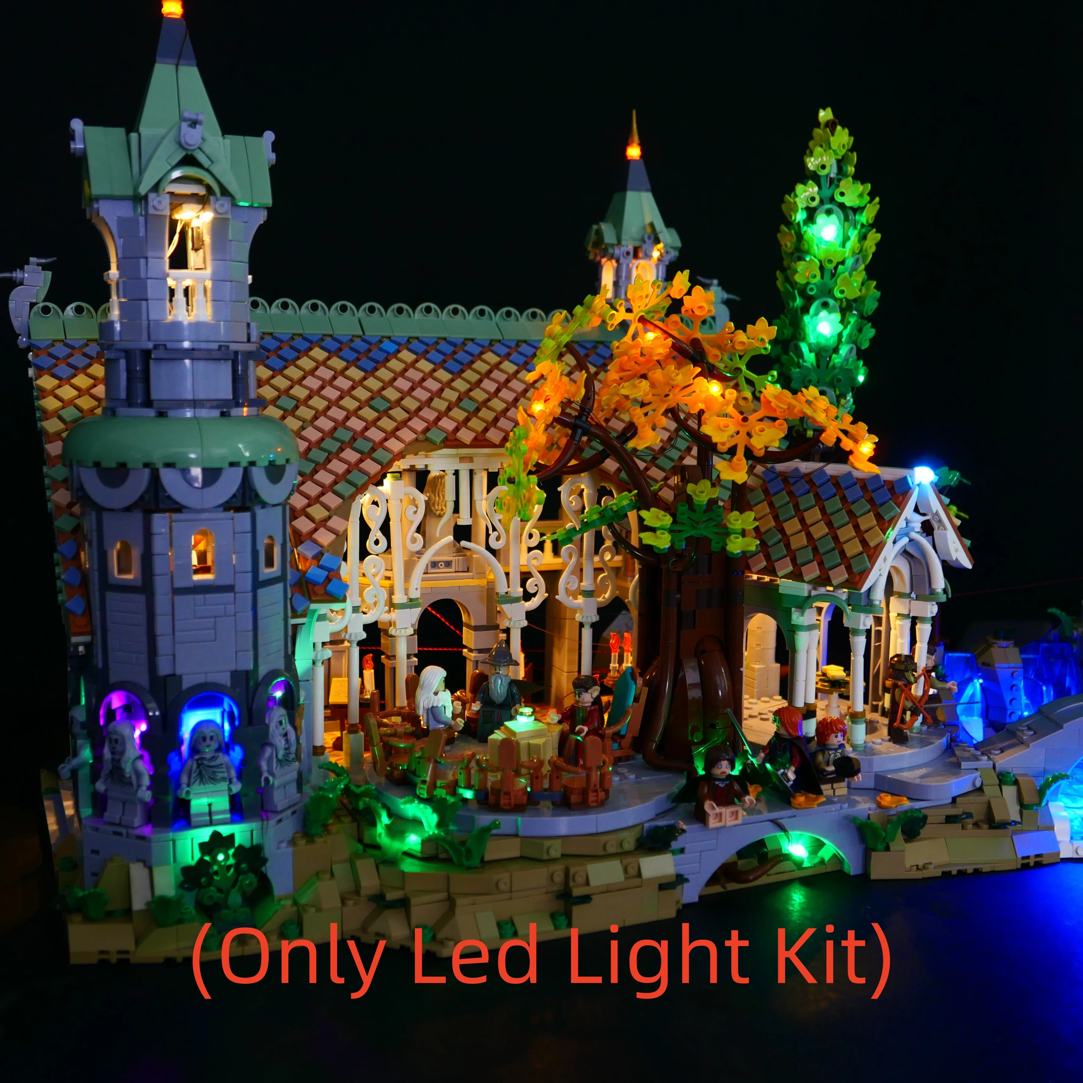 Освещение строительных блоков LP подходит для Lord of the Rings 10316. Замок Rivendell. Игрушка
