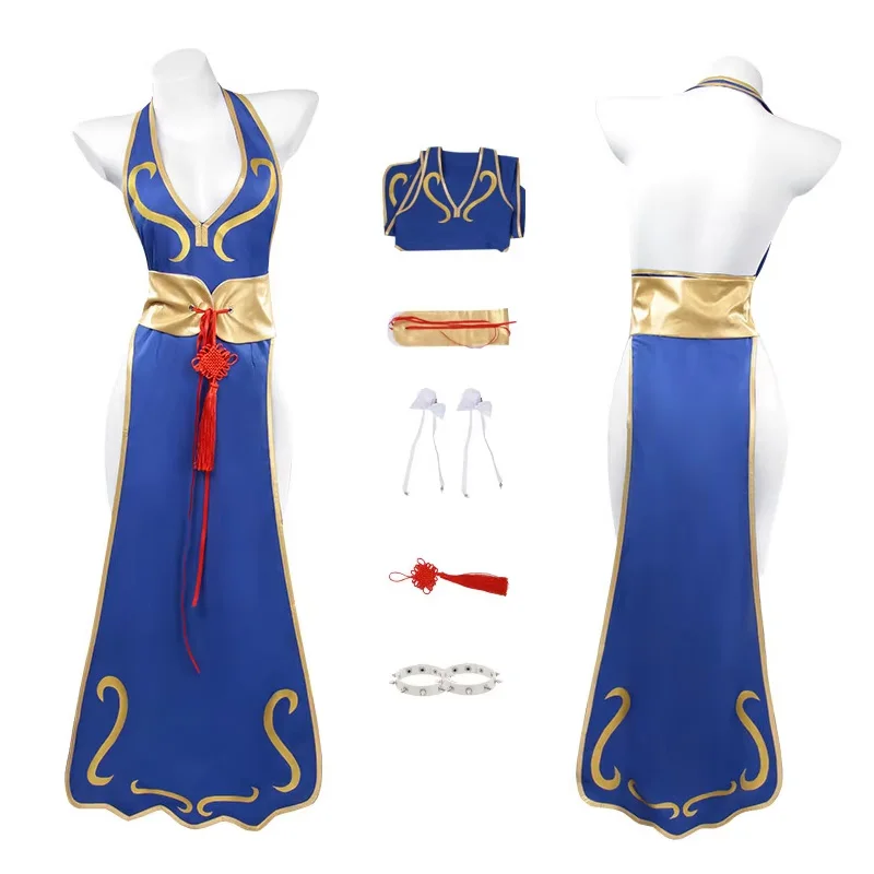 Фото Костюм для косплея Game Fighter Chun Li, платье Cheongsam, аниме, красивая девушка Chunli Battle, сексуальное боди Qipao, карнавальные костюмы для вечеринок №1