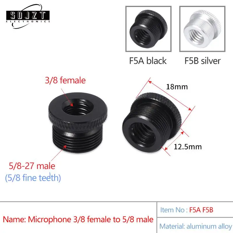 

Metal Microphone Stand Conversion Screws 3/8 Female to 5/8 Male Screw Thread Adapter Tripod Screw for Microphone Stable Clip