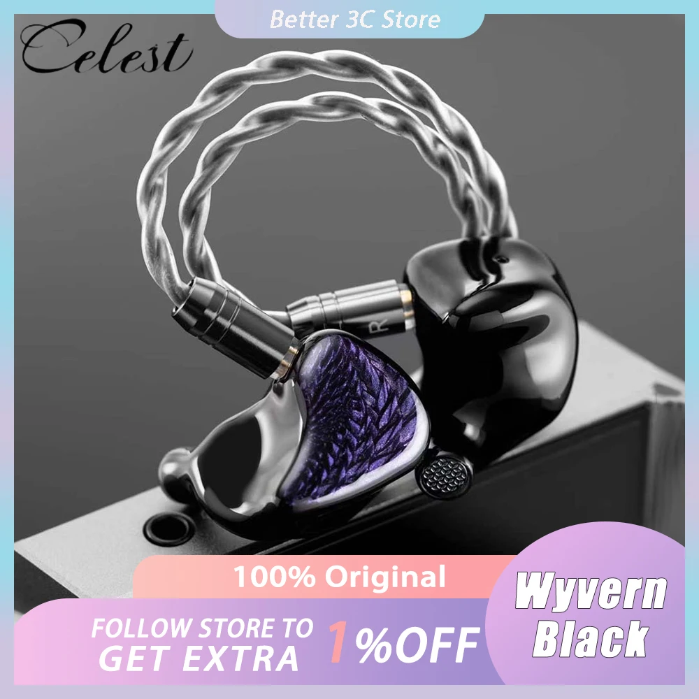 Kinera Celest Wyvern Black Dragon Наушники-вкладыши HiFi 10 мм LCP Динамические наушники-вкладыши со