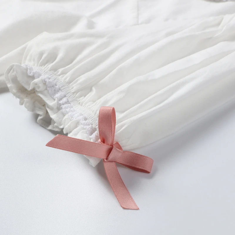 Y2k эстетичная Милая Кружевная Лоскутная Женская рубашка JK Белая Летняя кавайная