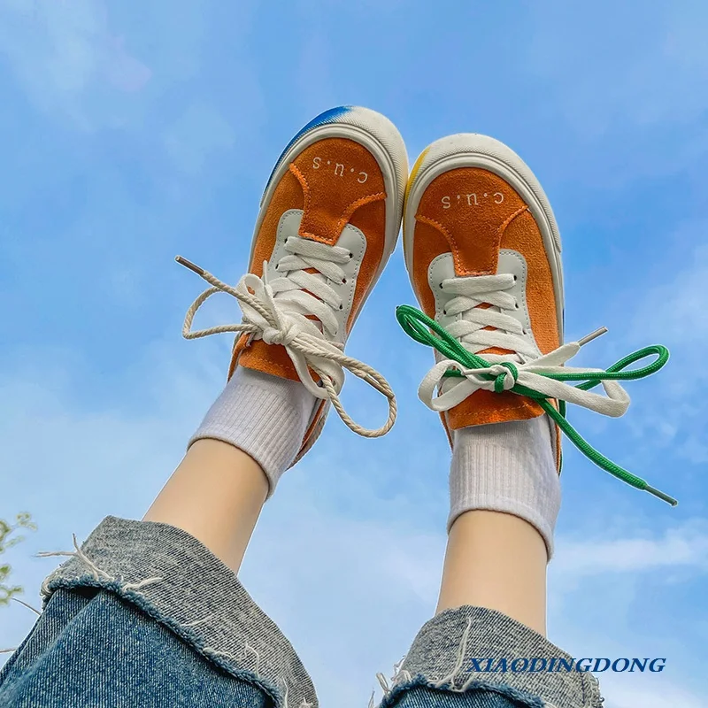 

New Women's Sneakers Canvas Shoes Woman Spring Summer Colorful Fashion Casual Lace Up Flats Women Sport Shoes Tennis Female