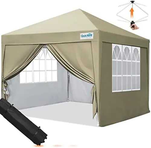 

Pop up Canopy Tent with Detachable & Interchangeable Sidewalls, One Person Setup Instant Outdoor Portable Gazebo Shelter Enc Fla