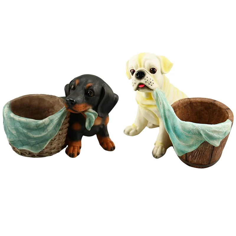 

Контейнер для растений-суккулентов с мультяшными собаками, животными, для дома, сада, офиса, настольное украшение