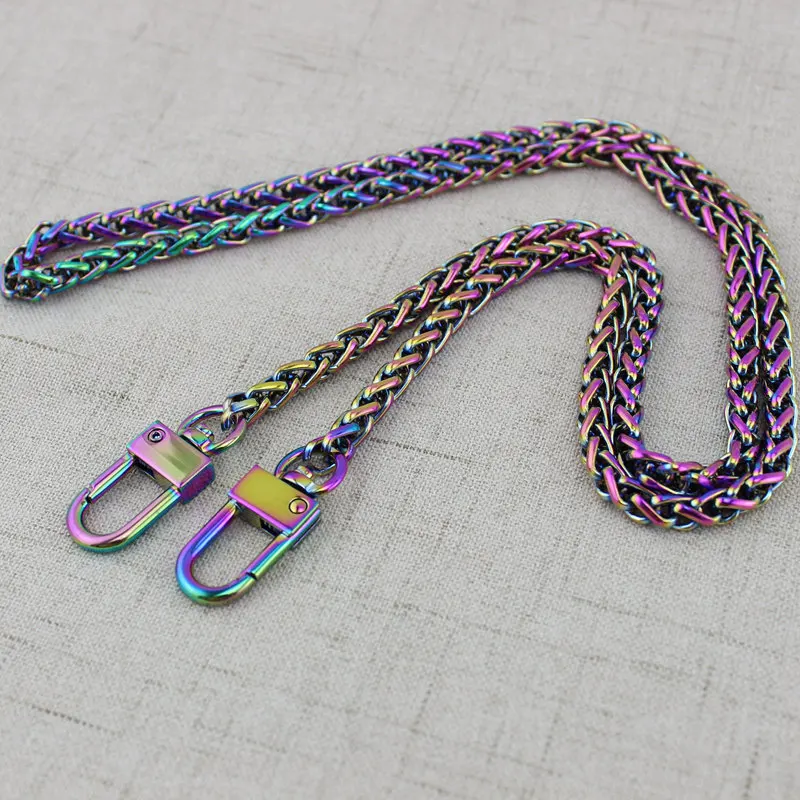 10PCS  Rainbow 120cm 130cm Bag strap chain Wallet handle purse metal strap chain strap replaced bag Plating Cover Wholesale