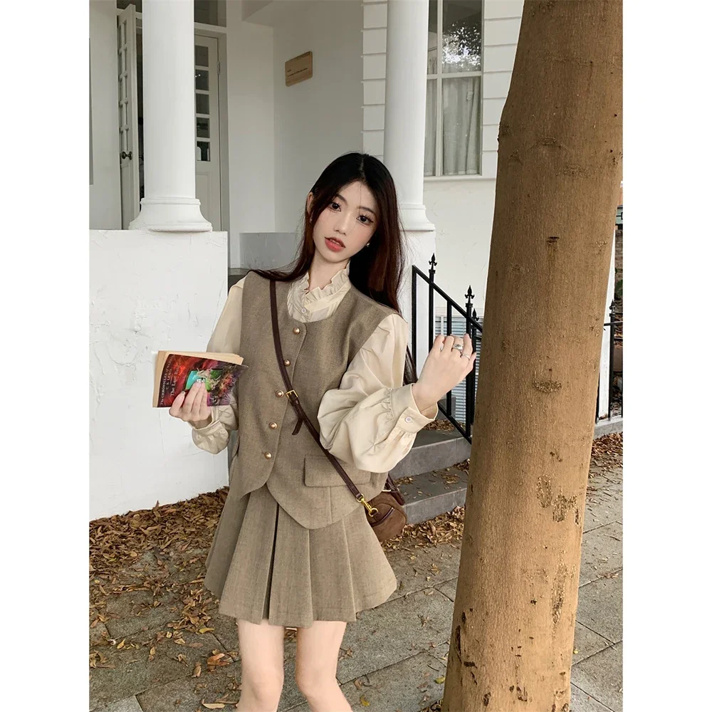 Стильная утягивающая плиссированная юбка с высокой талией женский модный костюм