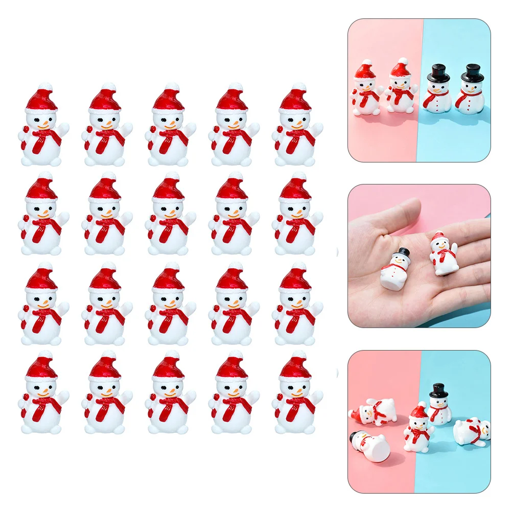 

30 Pcs Mini Snowman Decorative Miniature Adorable Tiny Cake Topper Decorations Crafts Landscaping Figurine For Santa claus