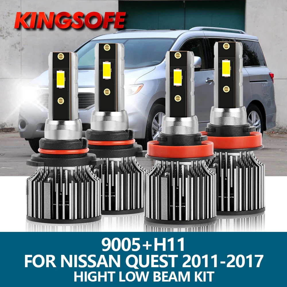 

4Pcs LED Headlight H11 HB3 9005 Car Light 20000Lm 100W CSP Chip 6500K Hight Low Beam Bulbs Kit For Nissan Quest 2011-2017