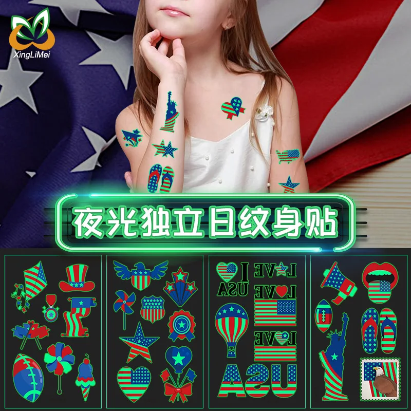 

2Pcs Tattoo Stickers Glow-In-The-Dark Kids Temporary Fake Tattoo Glowing Paste on Face Arms Legs for Kids Body Art Stickers