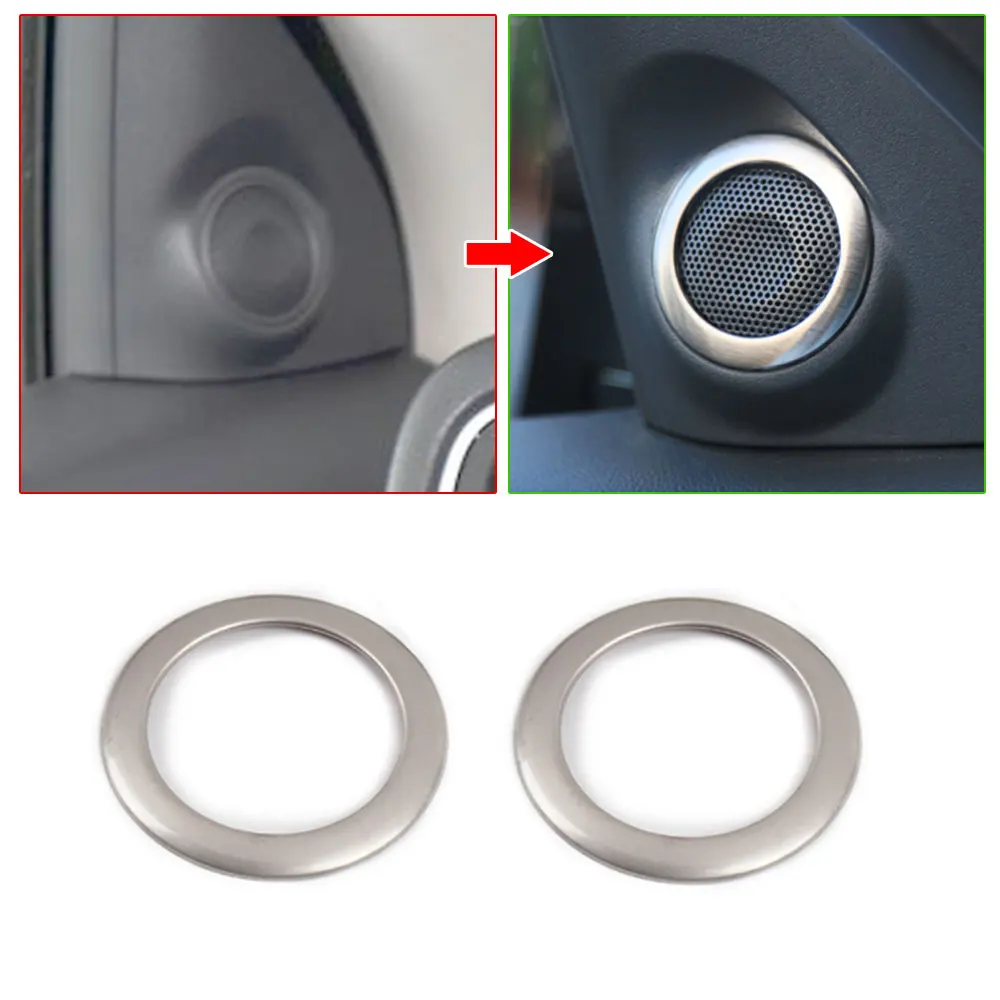 

2x Chrome Interior A Pillar Stereo Speaker Cover Trim Decoration For Mitsubishi Outlander 2013 2014 2015 2016 2017 2018 2019