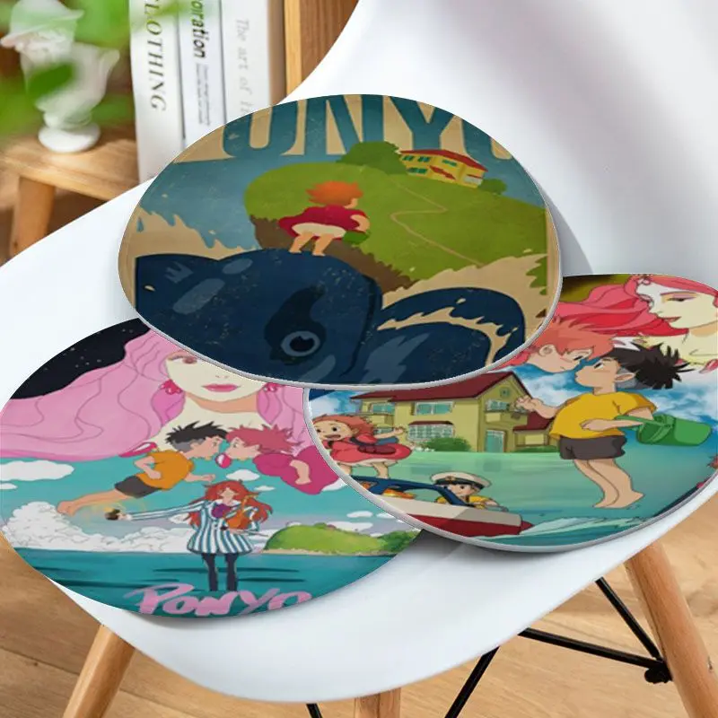 

Ponyo On The Cliff Hayao Miyazaki Art Seat Cushion Office Dining Stool Pad Sponge Sofa Mat Non-Slip Buttocks Pad