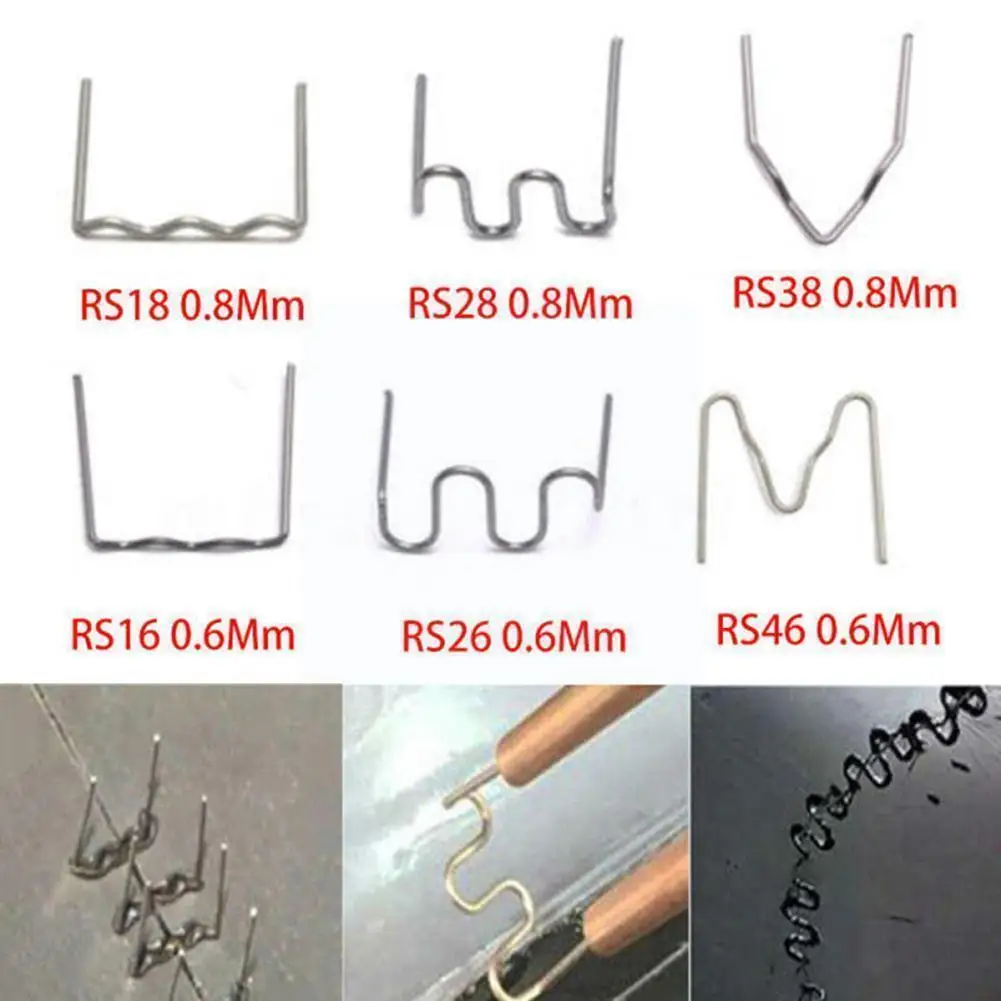 

100pcs/set Hot Stapler For Plastic Welder Repair Hot Welding Machine Welding Bumper Car Repair Tool S Wave U5x4