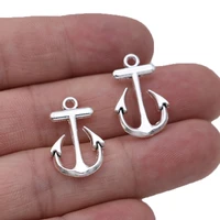 10pcs antique silver plated anchor charms pendants for jewelry making bracelet earrings necklace diy accessories craft