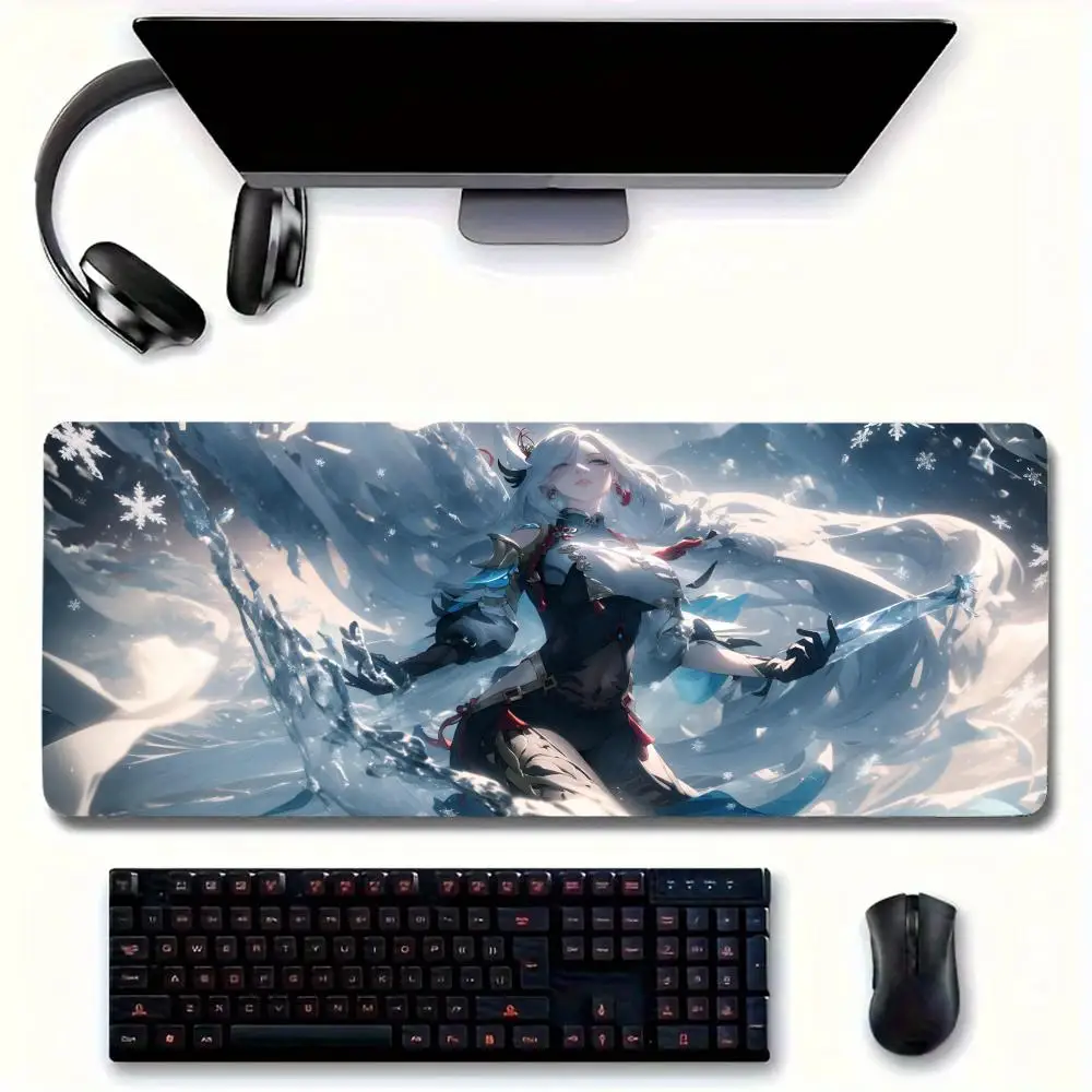 Игровой коврик для мыши S-Shenhe Girl большой дома и офиса водонепроницаемый