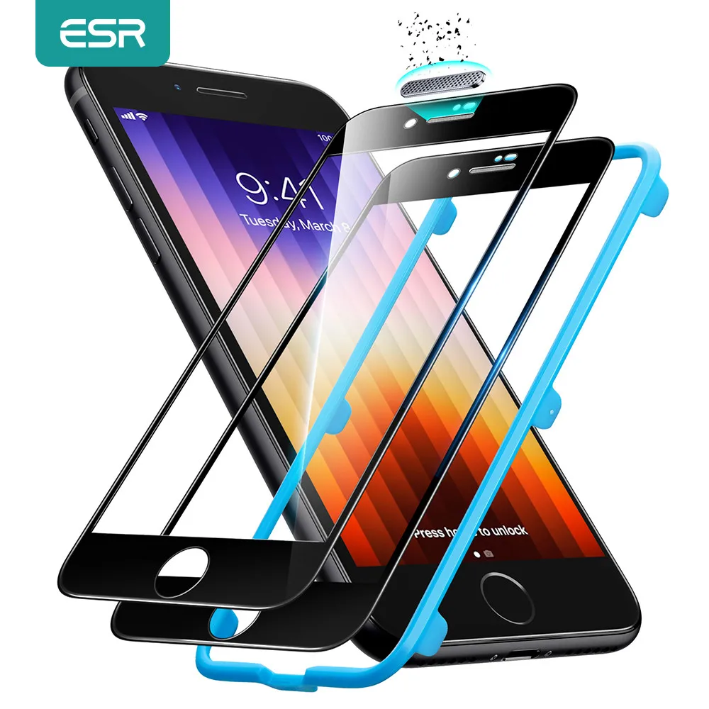 

ESR for iPhone Se 2022 Tempered Glass for iPhone SE 2020 for iPhone 8 7 Protective Screen Protector SE 3nd 2nd Gen Armor Glass