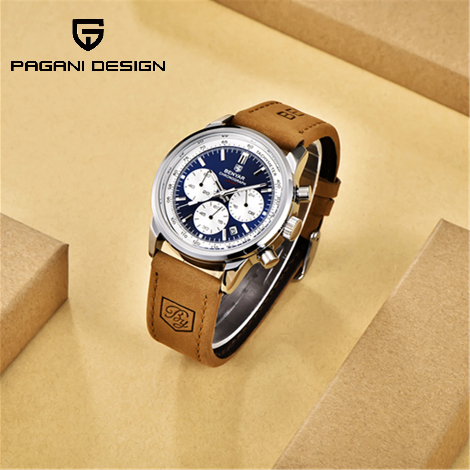 

BENYAR New Luxury Men Quartz Watch Top Brand 42MM Fashion Military WristWatch Chronograph 30M Waterproof Men Clock Reloj Hombre