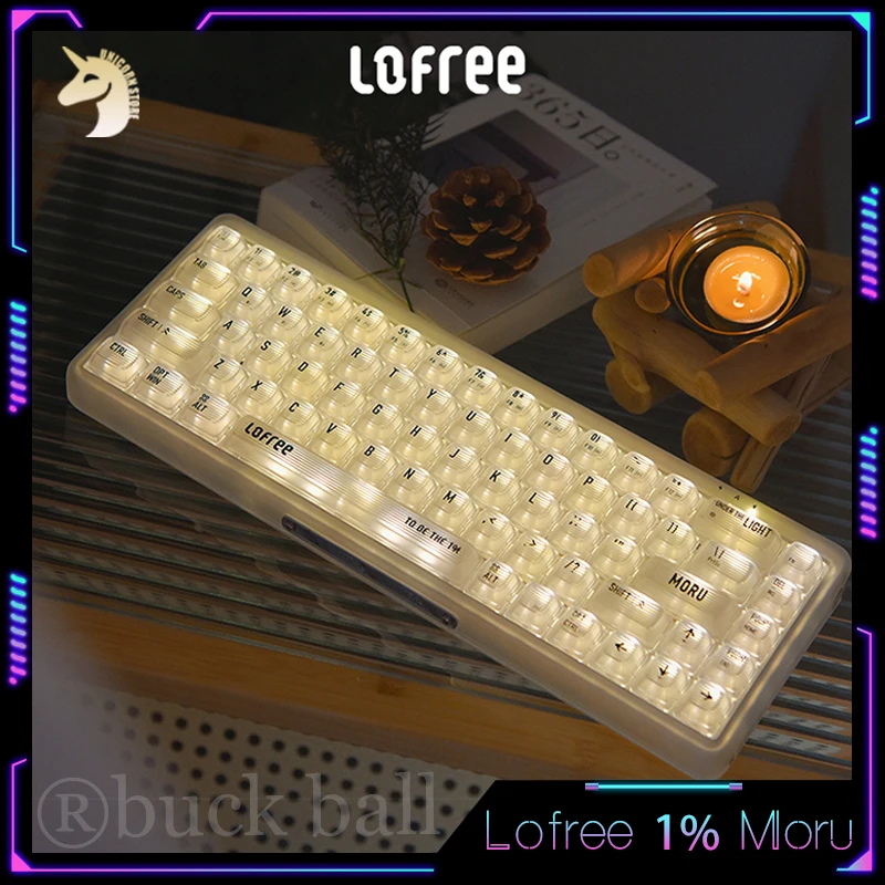 

Lofree 1% Moru Mechanical Keyboard 68keys Matte Transparent Keyboard Wireless Bluetooth Backlit Desktop Hotswap For Gamer Gifts