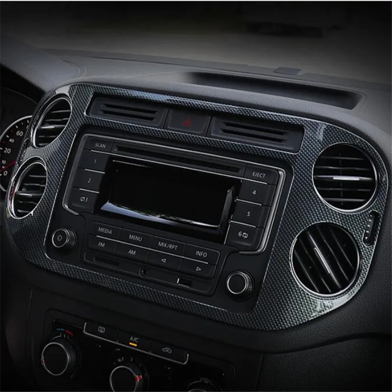 

Для Volkswagen vw Tiguan mk1 2009-2015 Стайлинг автомобиля решетка вентиляции центральная консоль декоративная панель отделка крышка наклейка