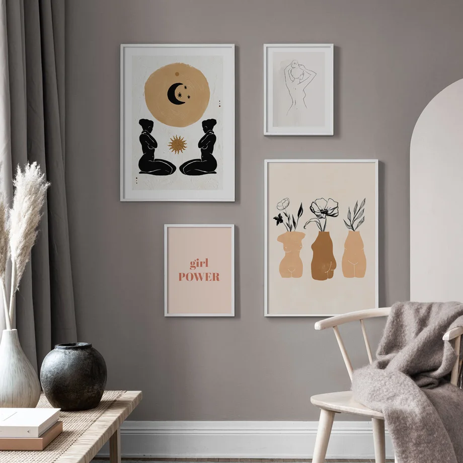

Astronomical Woman Line Girl Power Body Vase Modern Wall Art Print Canvas Painting Nordic Posters Decor Pictures For Living Room