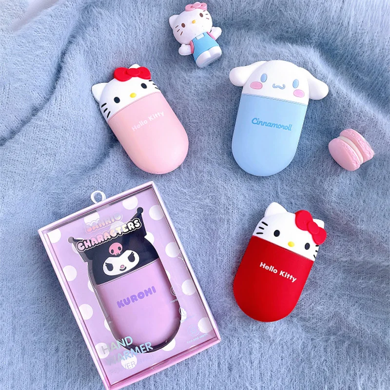 

Новинка Sanrio Kuromi Cinnamorol перезаряжаемая грелка для рук Милая портативная кавайная грелка для рук для девочек 2 в 1 зимние товары детская теплая игрушка