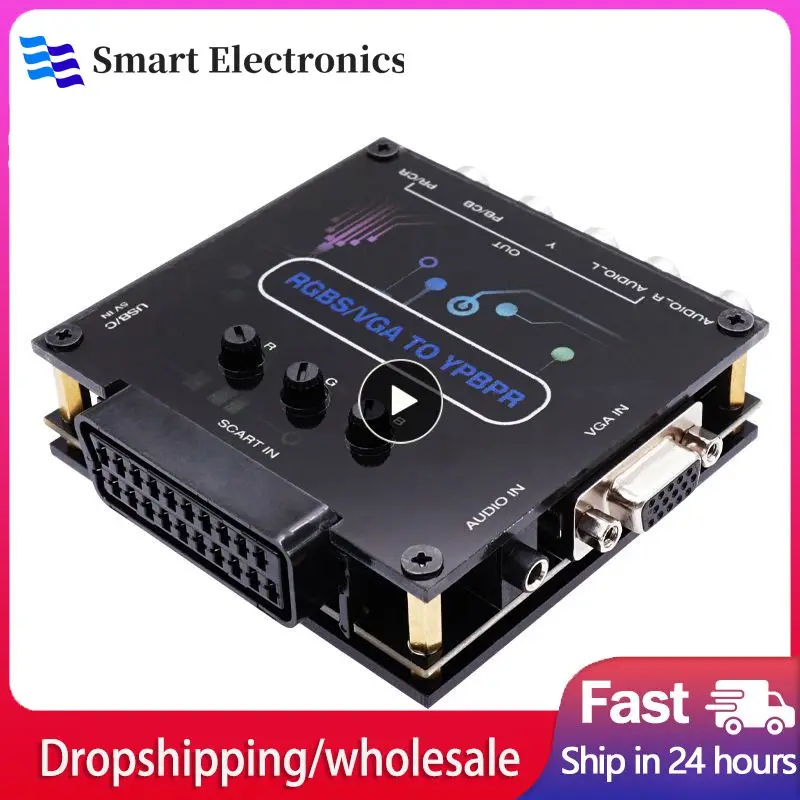 

Support Audio Input Game Console Component Adjustadle High Definition Game Transcoder Black Compatible Game Console Converter
