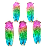 colorful crystal cicada pendant gradient moth pendant for jewelry making diy necklace sweater chain jewelry accessories