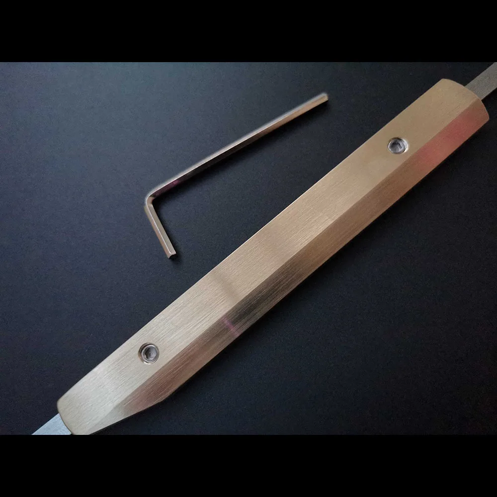 Кожаное ремесло D53/M390/RWL34 стальные ножи со скошенными краями молотковая латунная
