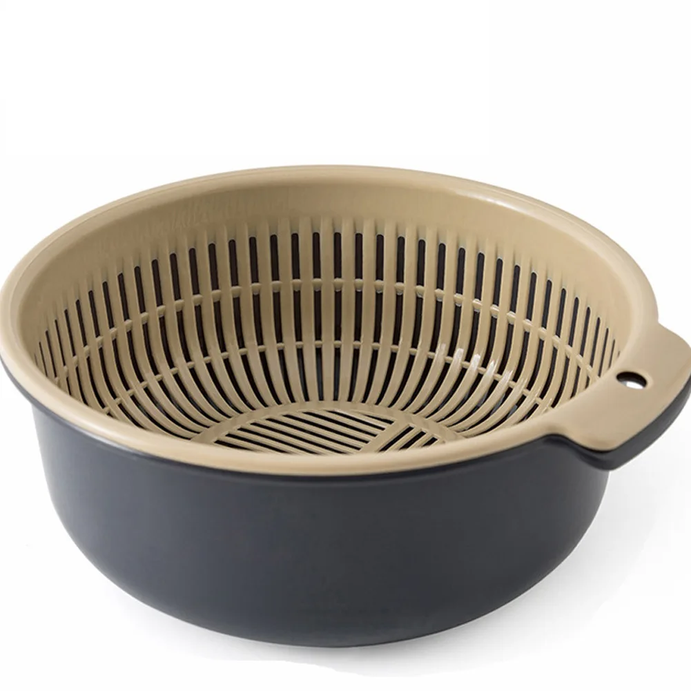 

Kitchen Basket 1 Pc 17*7.5 Cm Blue/pueple/green Double-Layer Drain Basket Fruit Home Large Capacity PP Strainer