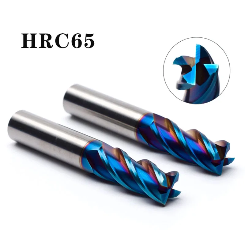 4 Flutes HRC65 Carbide Square End Mill Alloy Carbide Milling Tungsten Steel Milling Cutter EndMills CNC Cutting Tools For Steel