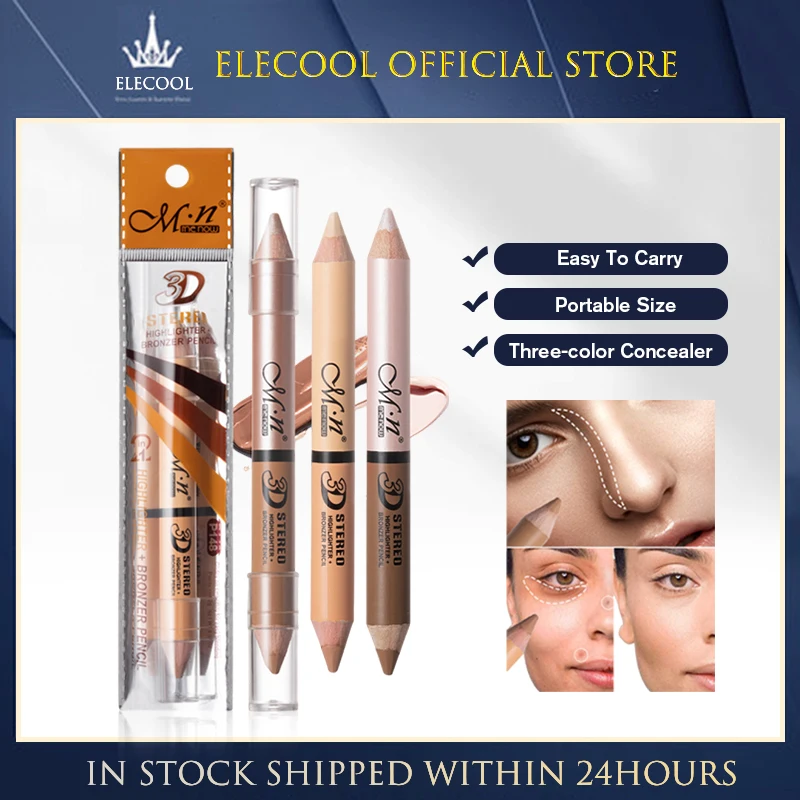

Double Head Concealer Pen High Lighters Face Contouring Bronzers Stick 3D Makeup Cover Acne Spot Concealer Waterproog Lasting