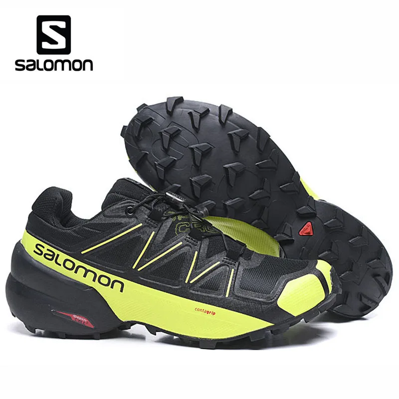 Original Salomon Speed Cross 5 Men Running Shoes Professional Outdoor Athletic Sport Speedcross 5 Breathable Sneakers Shose
